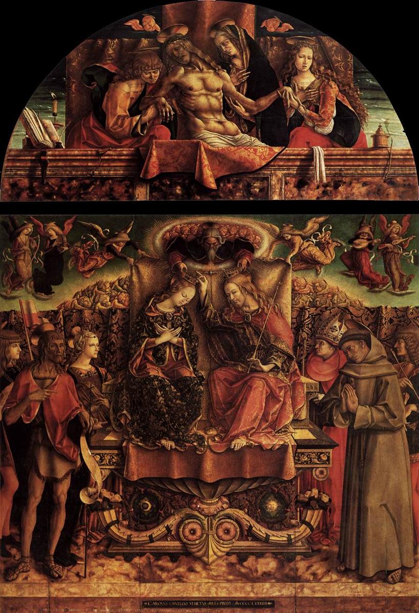 卡洛·克里维利（Carlo Crivelli，意大利画家，1435-1495）作品--圣母加冕礼