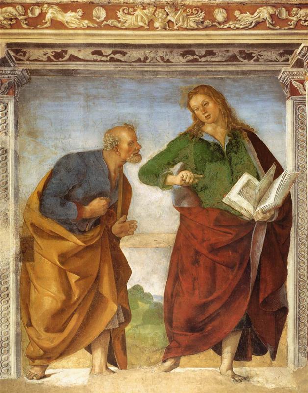 卢卡·西诺雷利（Luca Signorelli，意大利，1445-1523）作品-使徒彼得和福音传道者约翰