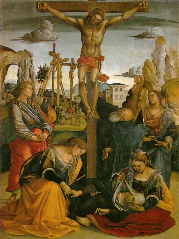 卢卡·西诺雷利（Luca Signorelli，意大利，1445-1523）作品-圣墓被钉十字架