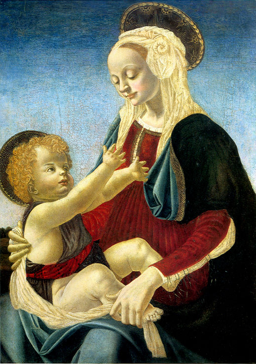 安德里亚·德尔·韦罗基奥（Andrea del Verrocchio，意大利，1435-1488）作品-麦当娜和孩子 2