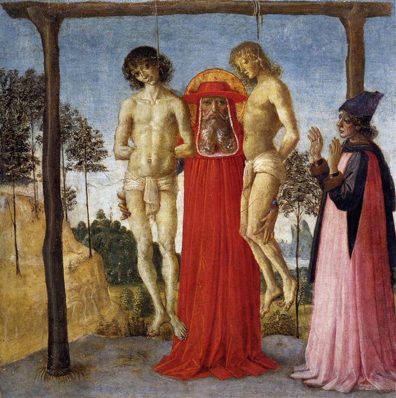 彼得罗·佩鲁吉诺（Pietro Perugino，意大利）-参加两个不公平绞刑的圣杰罗姆