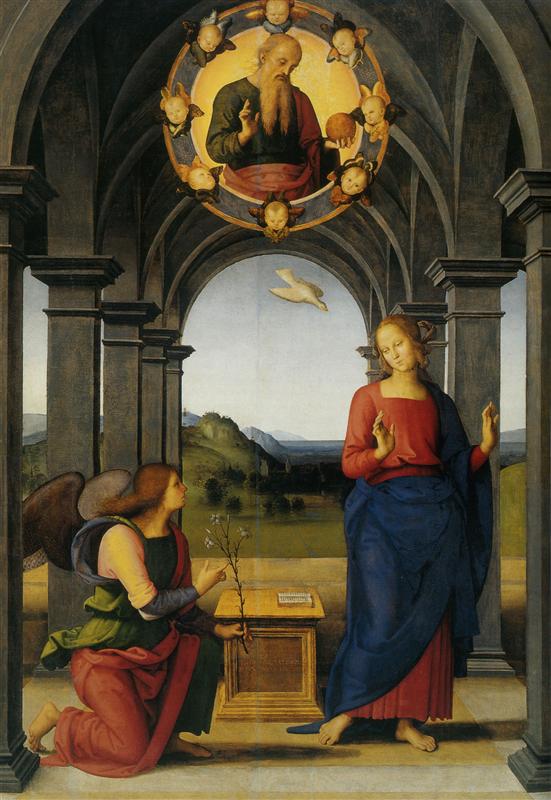 彼得罗·佩鲁吉诺（Pietro Perugino，意大利）-玛丽的报喜