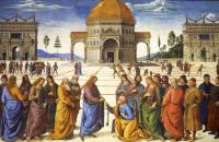 彼得罗·佩鲁吉诺（Pietro Perugino，意大利）-基督将钥匙交给圣彼得