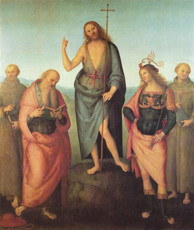 彼得罗·佩鲁吉诺（Pietro Perugino，意大利）-施洗约翰和四位圣徒