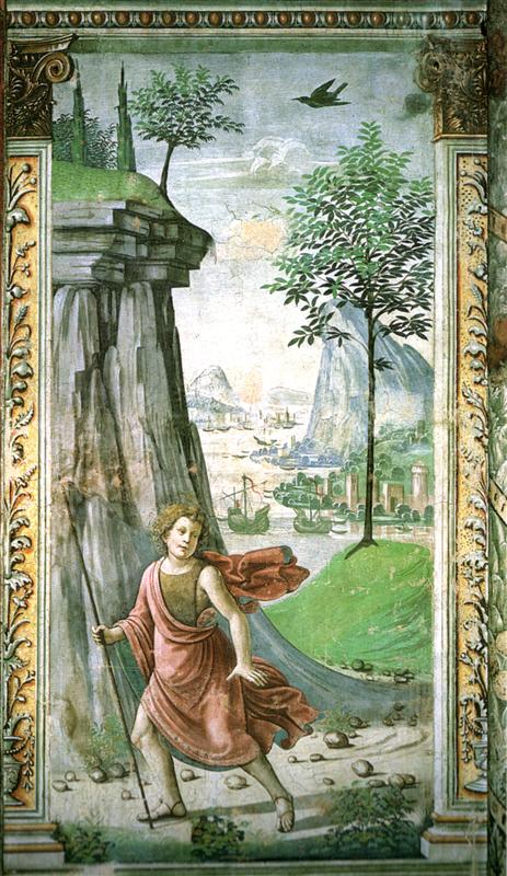 多梅尼哥·基尔兰达约（Domenico Ghirlandaio，1448-1494，意大利）作品-沙漠中的施洗者圣约翰