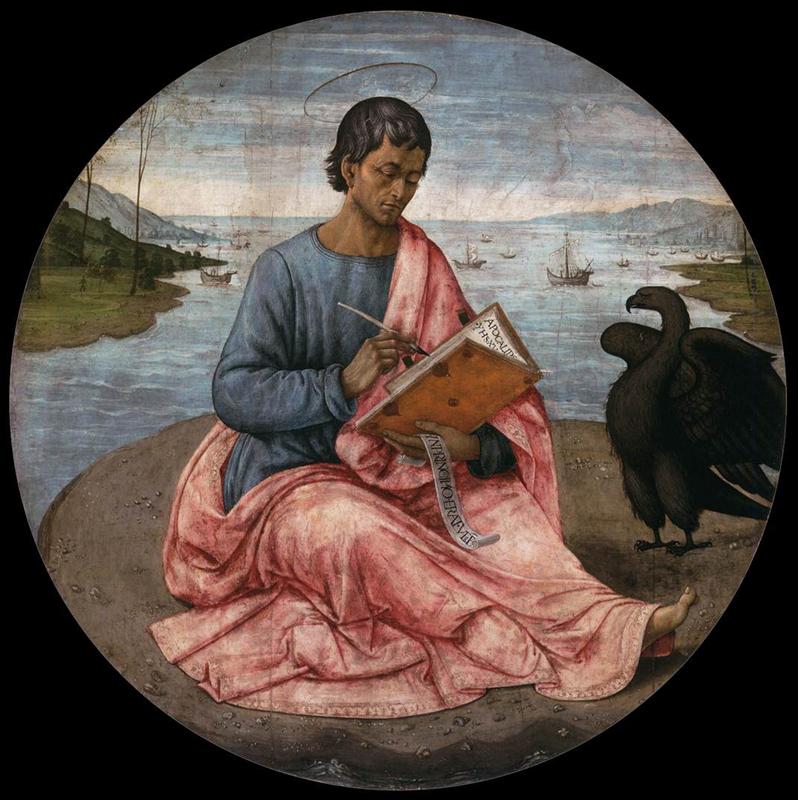 多梅尼哥·基尔兰达约（Domenico Ghirlandaio，1448-1494，意大利）作品-拔摩岛上的圣约翰福音传教士