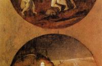 希罗尼穆斯·博斯（Hieronymus Bosch）作品-被魔鬼包围的人类（诺亚面板的反面）