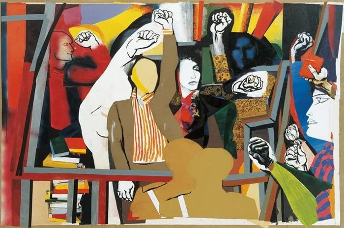 雷那多·古图索（Renato Guttuso 1911-1987）-《大学生法庭》