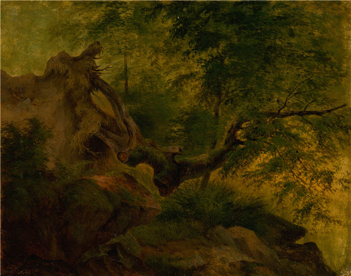 约瑟夫·博热克·克莱门斯 (Jozef Božetech Klemens，斯洛伐克, 1817 – 1883) 作品-连根拔起的树（Windthrow）（1860–1870）