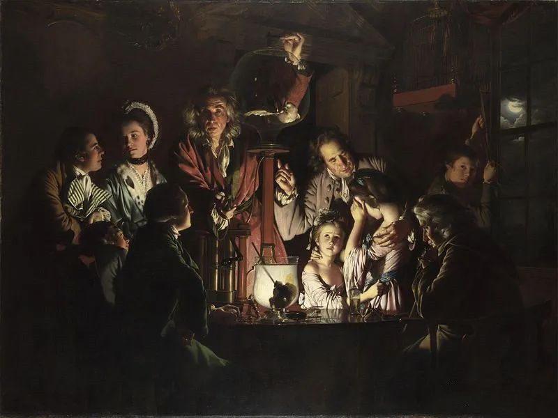 前1000幅世界名画-约瑟夫·赖特(joseph wright of Derby ，1734-1797)《气泵里的鸟实验》