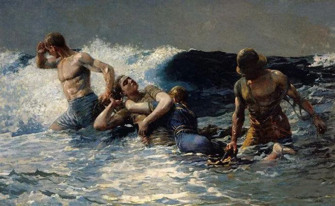 前1000幅世界名画-<a href=https://www.kuhw.com/e/tags/?tagid=896 target=_blank class=infotextkey>温斯洛·荷马</a>（ Winslow Homer）-一《回头浪》