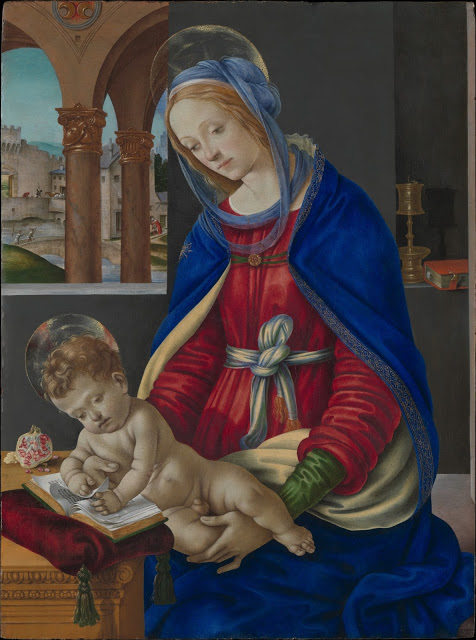 菲利皮诺·利皮（Filippino Lippi ，意大利，1457-1504）作品-麦当娜和孩子