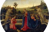 菲利皮诺·利皮（Filippino Lippi ，意大利，1457-1504）作品-孩子的崇拜 1