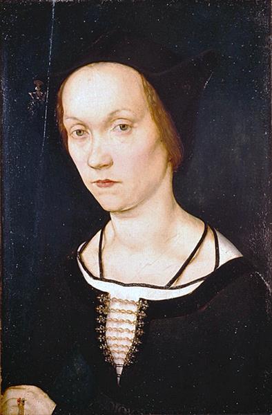 老汉斯·霍尔拜因 (Hans Holbein the Elder，德国)作品-一个女人的肖像