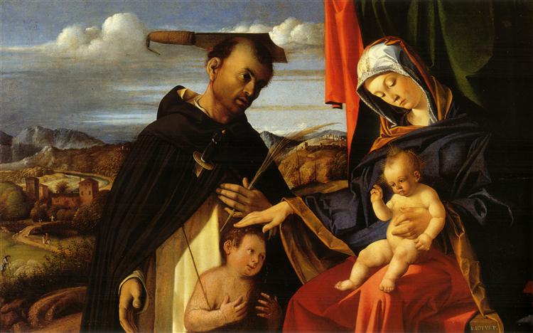 洛伦佐·洛托(Lorenzo Lotto)作品-圣母与圣彼得烈士的孩子