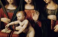 贝纳迪诺·路易尼 （Bernardino Luini）作品欣赏-麦当娜和孩子与圣凯瑟琳和芭芭拉