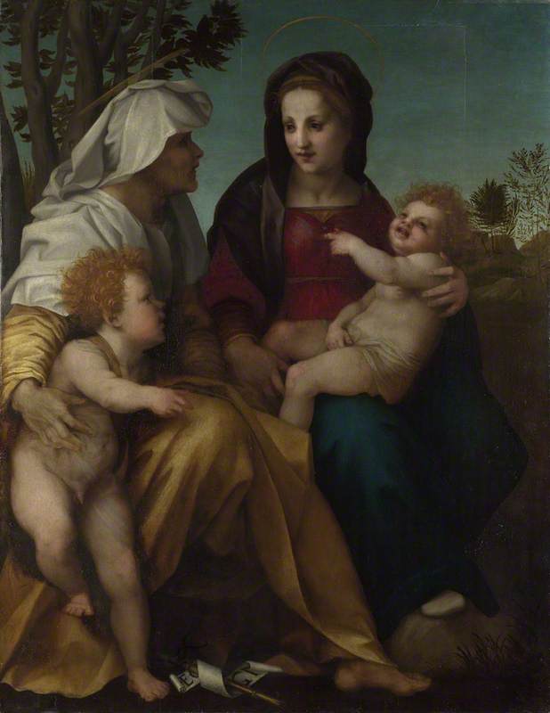 安德烈·德尔·萨托( Andrea del Sarto)作品欣赏-圣母与圣伊丽莎白和施洗者圣约翰的孩子
