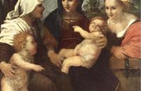 安德烈·德尔·萨托( Andrea del Sarto)作品欣赏-麦当娜和孩子与圣凯瑟琳、伊丽莎白和施洗约翰