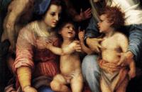 安德烈·德尔·萨托( Andrea del Sarto)作品欣赏-麦当娜和孩子与圣伊丽莎白，婴儿圣约翰和两个天使