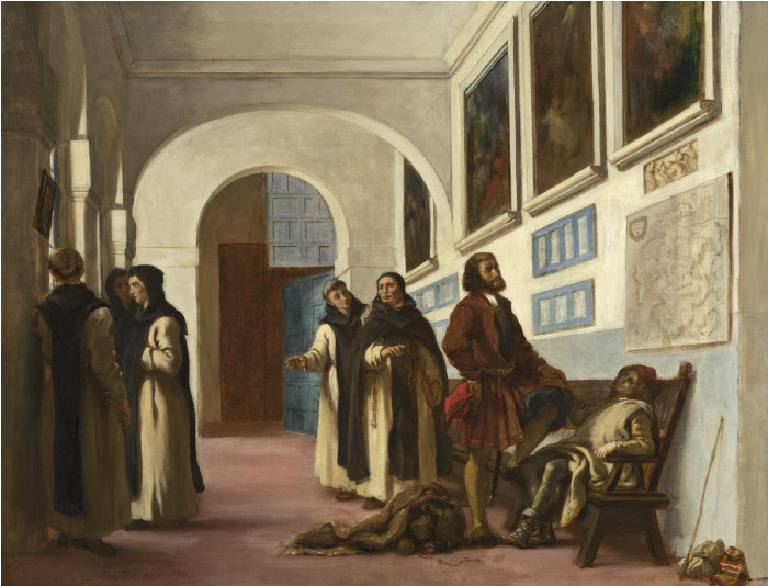 欧仁·德拉克鲁瓦（Eugene Delacroix）高清作品 -克里斯托弗·哥伦布和他的儿子在La Rábida