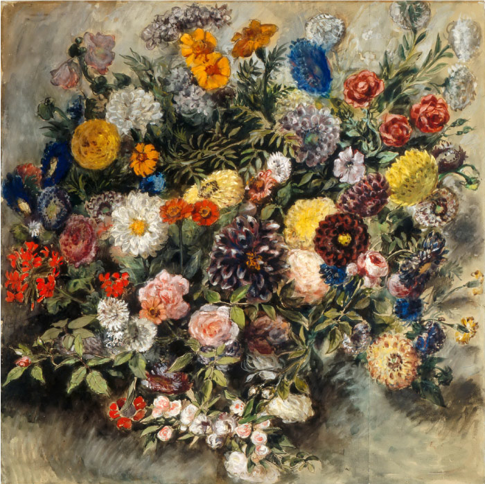 欧仁·德拉克鲁瓦（Eugene Delacroix）高清作品 -瓶花