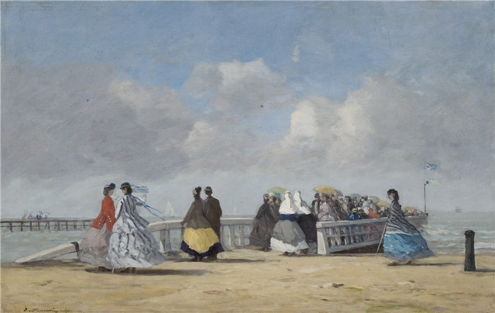 欧仁·布丁（Eugène Boudin）高清作品-特鲁维尔码头