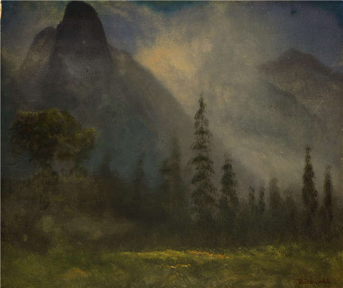 阿尔伯特·比尔施塔特（Albert Bierstadt）高清油画-约塞米蒂山谷