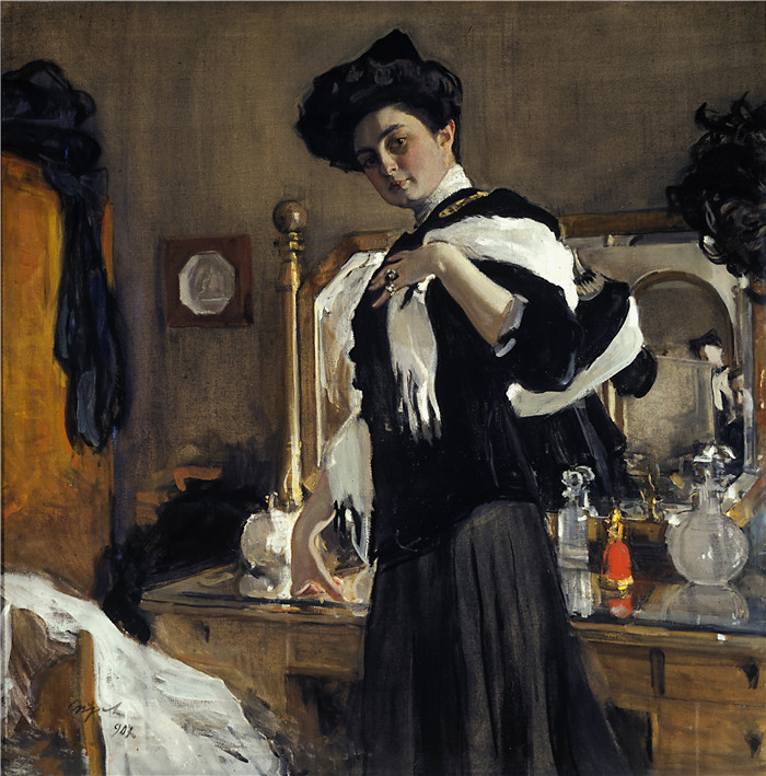 谢洛夫(Valentin Serov) 高清作品-亨利·吉尔曼肖像1907