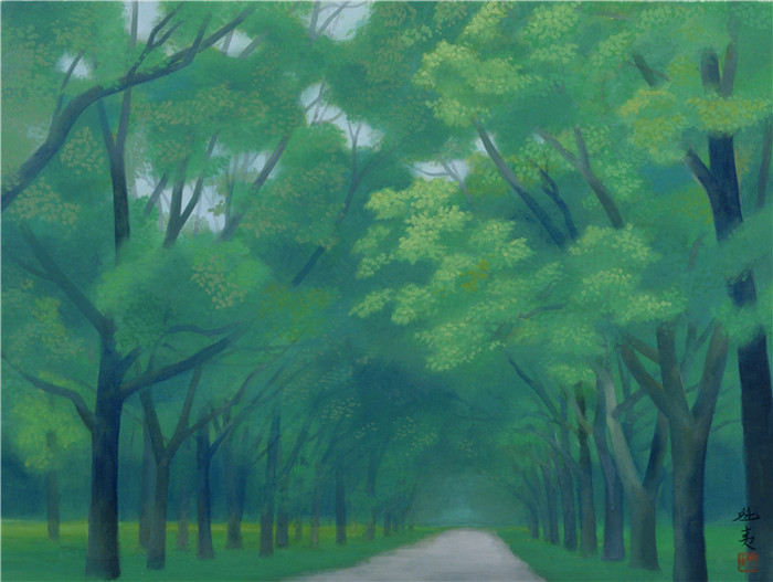 东山魁夷(Kaii Higashiyama)作品-东山魁夷「森の道」 