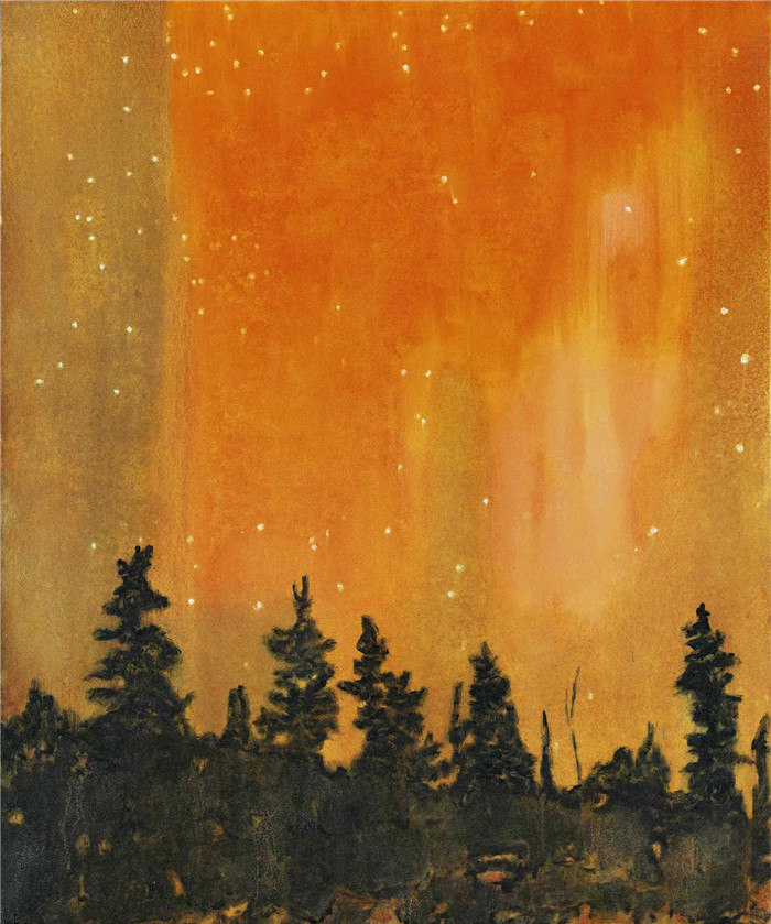 彼得·多伊格（Peter Doig）作品-橙色阳光