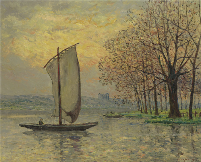 马克西姆·莫夫拉（Maxime Maufra）作品-卢瓦尔河岸，1910年