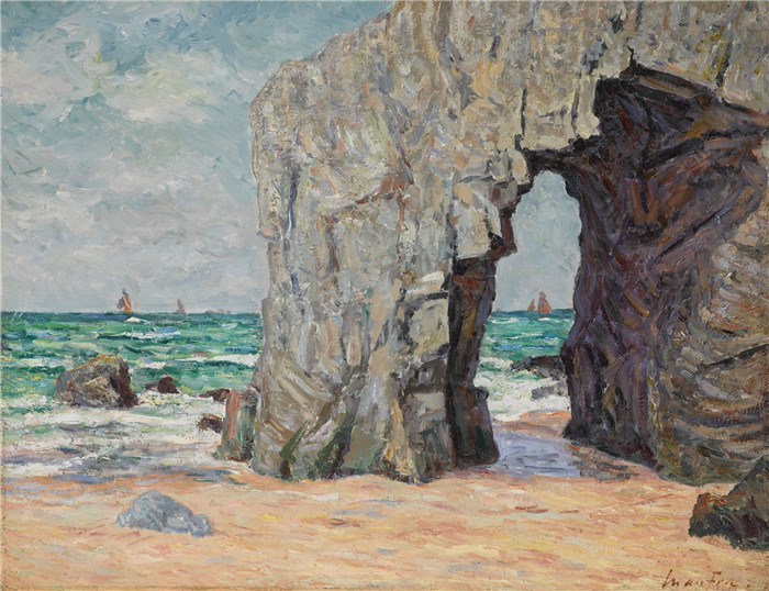 马克西姆·莫夫拉（Maxime Maufra）作品-基伯伦半岛白港拱门
