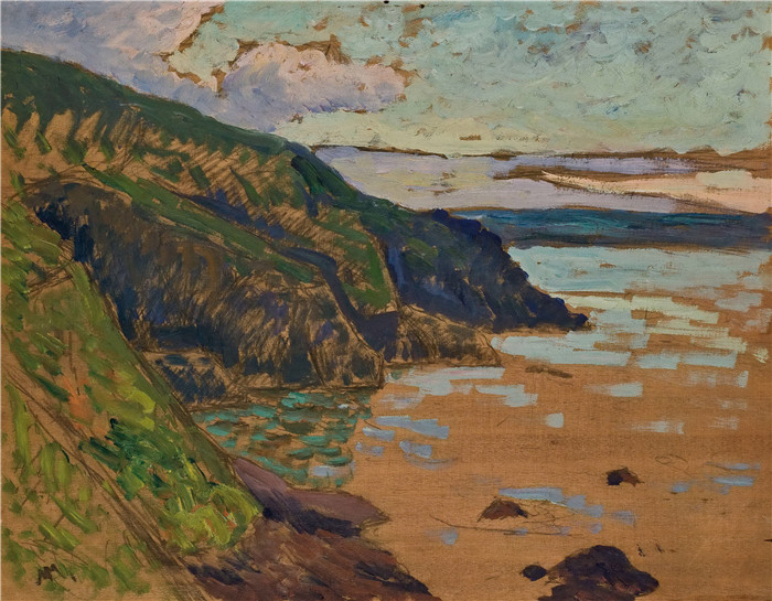 马克西姆·莫夫拉（Maxime Maufra）作品-海边的悬崖