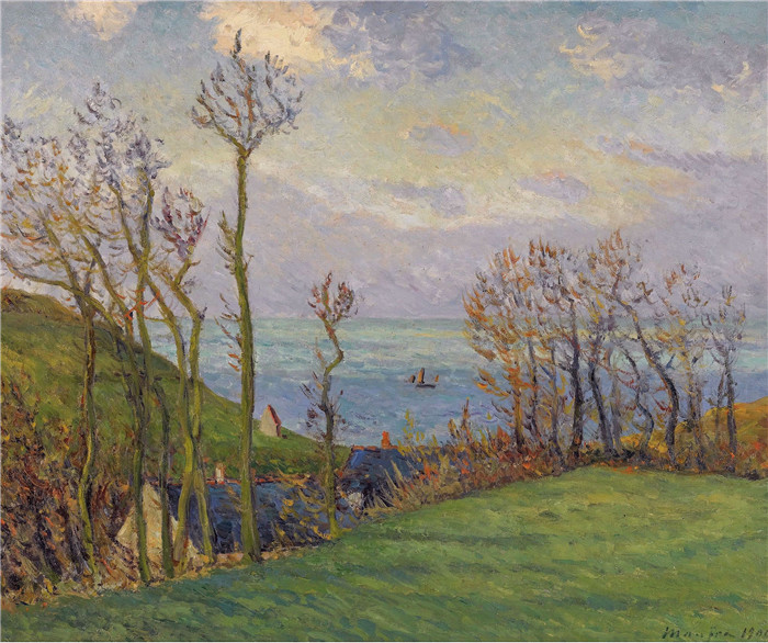 马克西姆·莫夫拉（Maxime Maufra）作品-狭窄峡谷，滨海沃科特，1900年