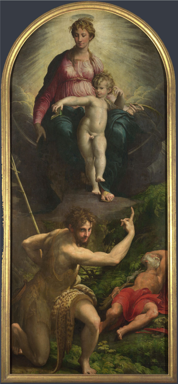 帕米贾尼诺(Parmigianino)作品-《圣母与圣女》