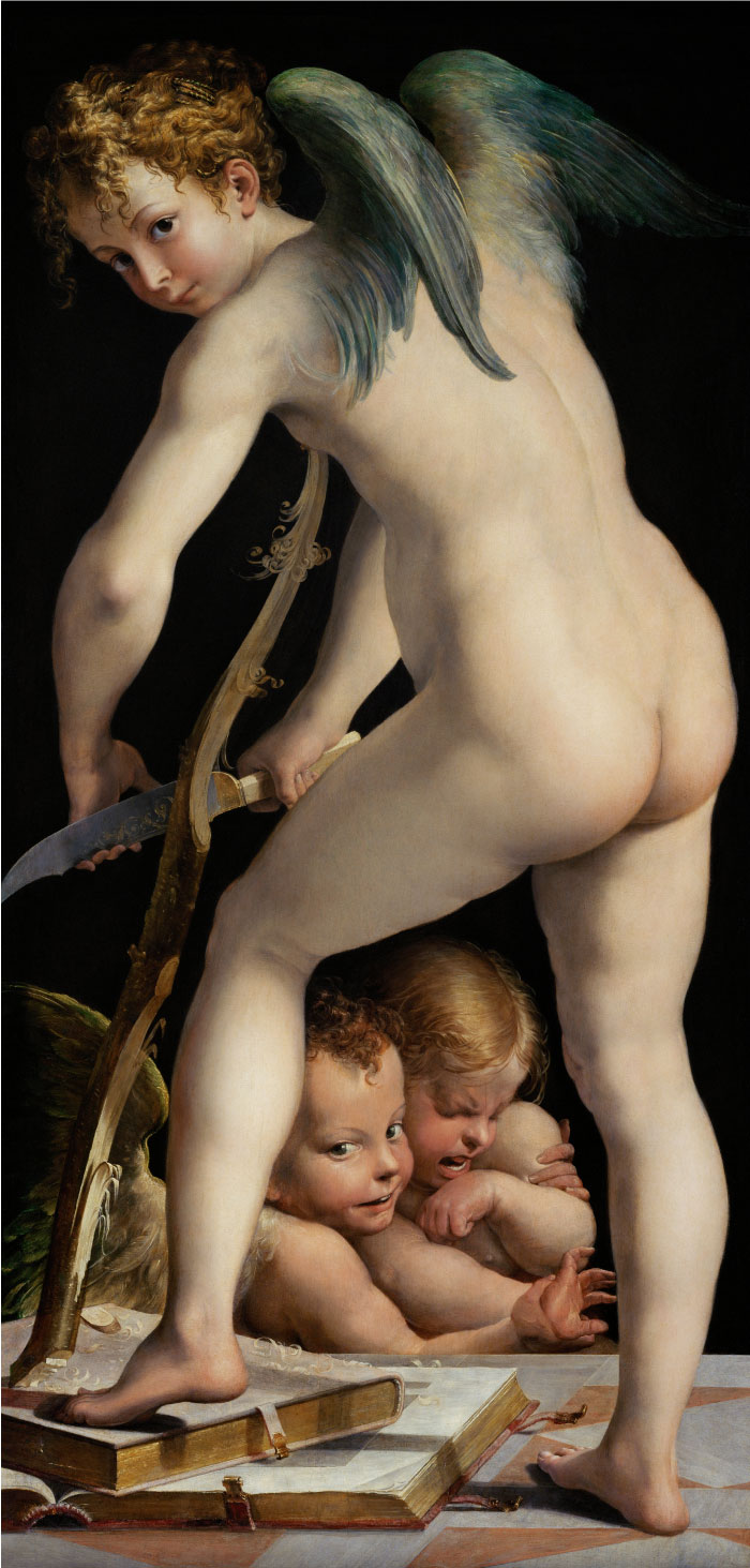 帕米贾尼诺(Parmigianino)作品-弓雕丘比特