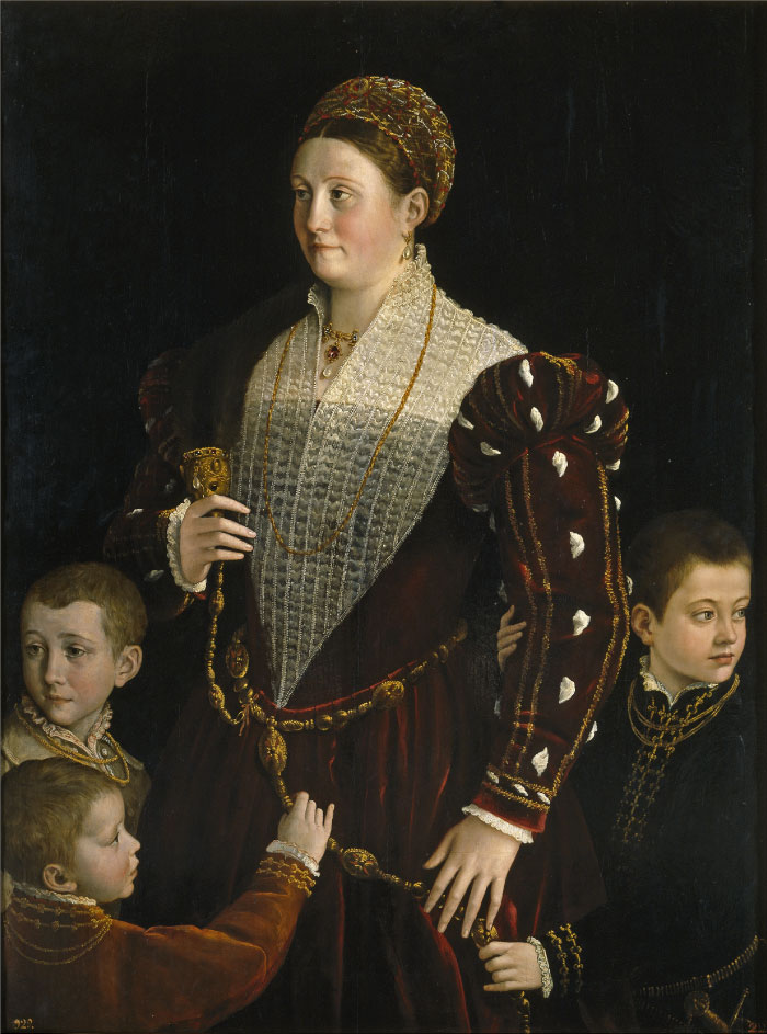 帕米贾尼诺(Parmigianino)作品-骆驼贡扎加和孩子们的肖像