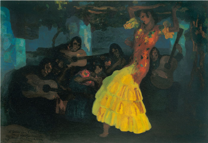 安格拉达·卡马拉萨（Anglada Camarasa）作品-吉普赛人舞蹈1914年