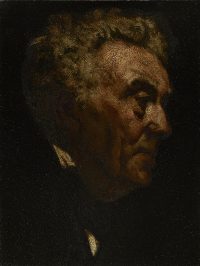 弗兰克·杜文内克（Frank Duveneck）作品-《老人肖像》，1871年