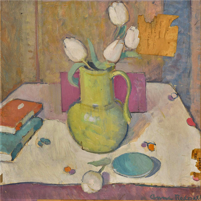 安妮·雷德帕斯(Anne Redpath)高清作品-Still Life with Tulips