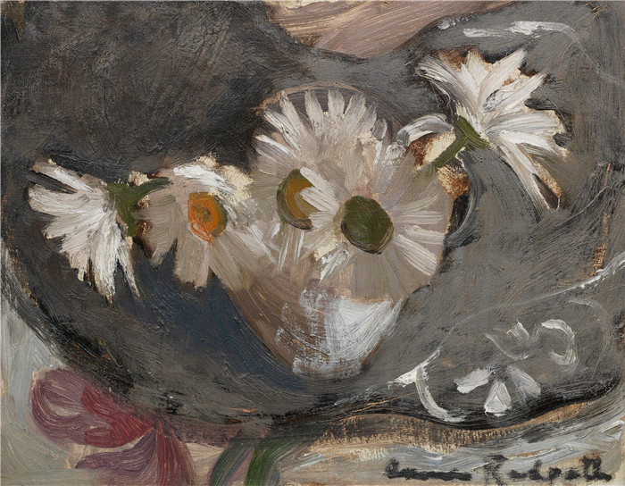 安妮·雷德帕斯(Anne Redpath)高清作品-碗里的沙斯塔雏菊