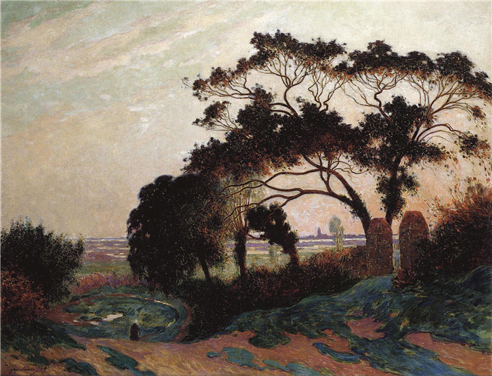 费迪南德·洛恩·杜·普伊高多（Ferdinand Loyen Du Puigaudeau）作品-崎岖道路 Bumpy Road near Guerande, 1915