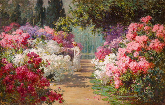 阿博特·富勒·格拉夫（Abbott Fuller Graves）油画-盛开的花