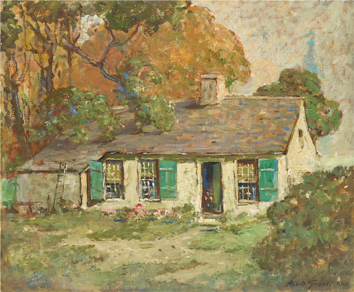 阿博特·富勒·格拉夫（Abbott Fuller Graves）油画-小屋