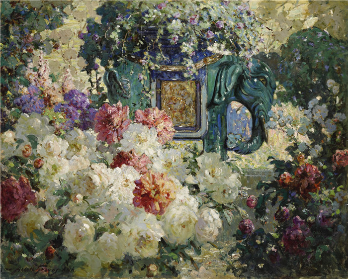 阿博特·富勒·格拉夫（Abbott Fuller Graves）油画-在我妻子的花园里