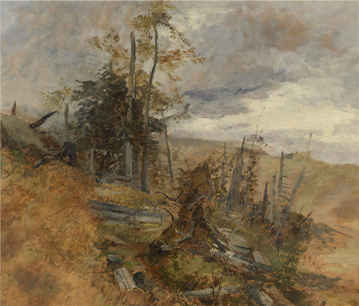 玛丽·埃格纳(Marie Egner)作品-Windbruch ，1884