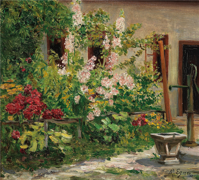 玛丽·埃格纳(Marie Egner)作品-玫瑰盛开的前花园