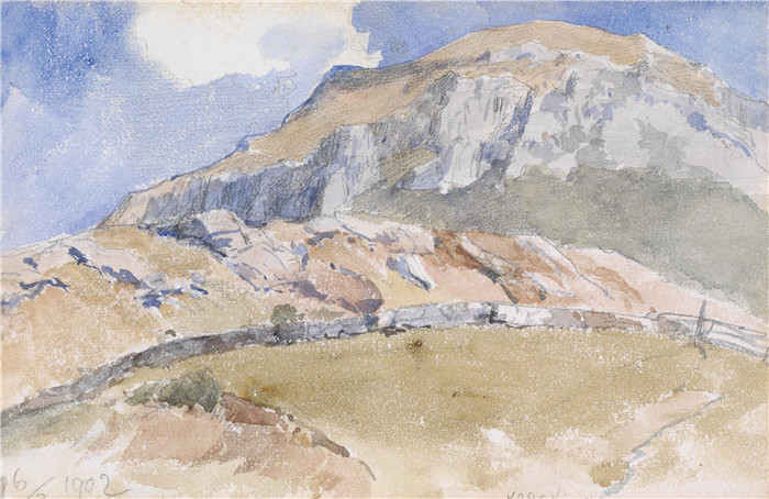 玛丽·埃格纳(Marie Egner)作品-意大利山脉，1902年