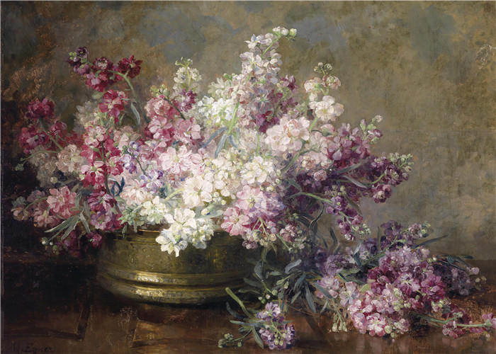 玛丽·埃格纳(Marie Egner)作品-盛满鲜花的碗