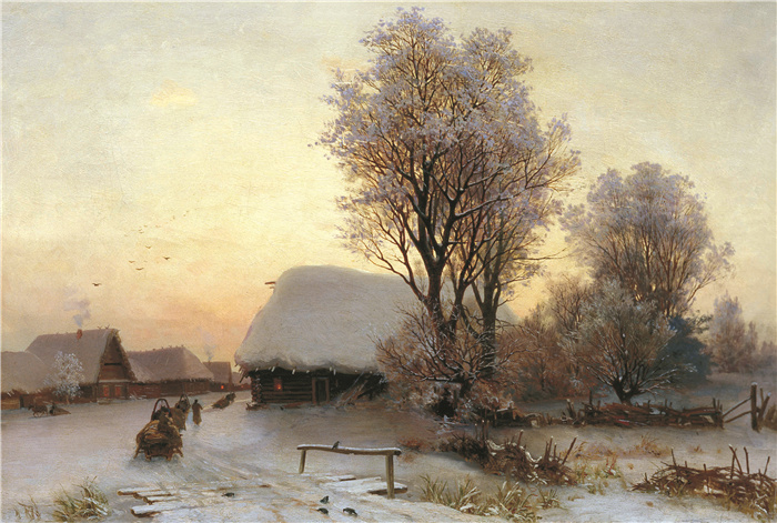 希施金 （Ivan I. Shishkin ） 作品-冬季村庄